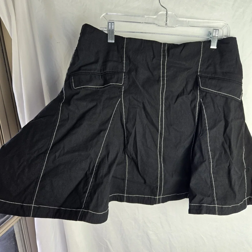 Anthropologie Maeve Contrast Mini Skirt Womens XL A Line Godet Flare Grunge Goth